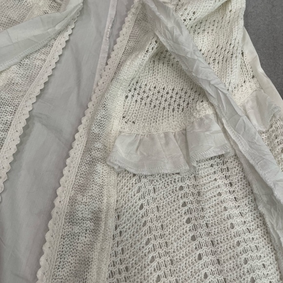 [M]Linea Domani Mixed Fabric and Textures Tie Up open knit Cardigan - Picture 2 of 9